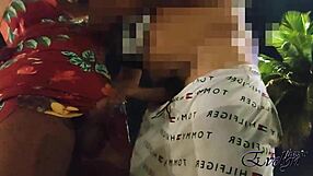 Covered in cum, will public shemale Evelyn's big titties and ass…