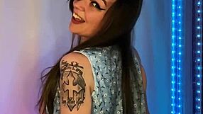 During hardcore session, gamergirlroxy has bouncing boobs that vibrate during the sex