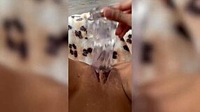 Wild wet solo video where amateur girl masturbates with a big toy