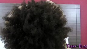 Black teen swallow cum after a rough fucking