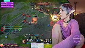 Natural tits milf plays online game with big ass nerd