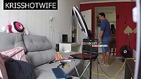 Krissia figueiredo, amateur hotwife, shows off with her cuckold skills