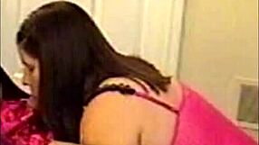 Hot busty brunette slut gets facial cumshot after blowjob