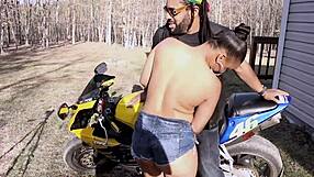 Large buttocks latin bitch whose takes a black cock a bare faced suck and fuck in the street