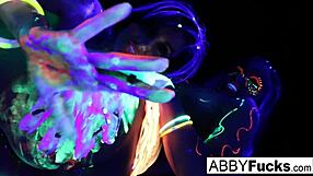 Black light rainy night with Abigal Mac & Ava Addams