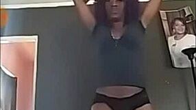 Slim milf twerks her ass in ghetto style. Petite slut shows off her moves.