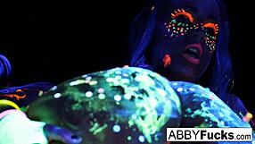 Black light rainy night with Abigal Mac & Ava Addams