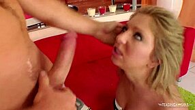 blonde babe riding in cowgirl position