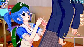 Enjoy this Touhou anime video with Kawashiro Nitori in a fun 3DCG scene from the hentai game.
