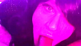 that leashed slut in the garage sucking cock deepthroat until he cums balls deep