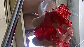 Jelly mess nice feet, big boobs