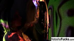 Watch Natasha Nice masturbate under black lights!