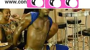 hey, that freak really sucks that male stripper in this wild orgy scene