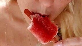 Alina Modelista licks popsicle undresses cuddles bear