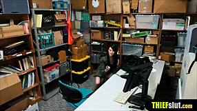 i caught this raven haired shoplifter bent over and fucked her doggystyle on the cctv, shes so petite and brunette