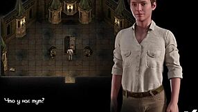 White-haired mature fucks my cock in hentai game episode 79