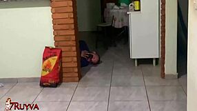 Brazilian amateurs get it on with a delivery man in this sexy sex video