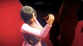 Mature woman milks in cartoon game