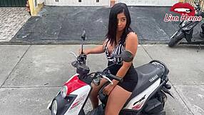 exhibitionism at its finest - i masturbate on my motorbike in public while everyone watches and i get so thrilled i squirt everywhere