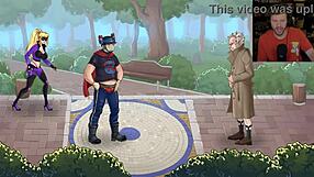 blonde knight tempts with big tits and ass in lewd superhero adventure