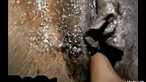 Curvy ebony step sis teases with her mouth on my massive black cock, but can she handle the full length?