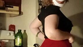 Amateur KINKY wedgie STRIPTEASE with clothes ripped