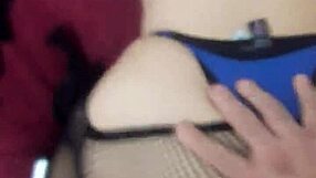 Feeling overwhelmed with ecstasy as he pounds me deep, overflowing my ass with cum in stockings