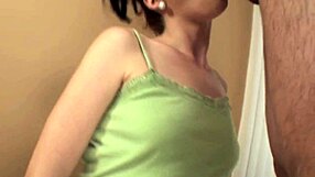 Brunette Sucks Dildo Then Hard Dick and Swallows Cum