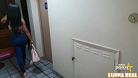 Brazilian teen gets a big cock in the kitchen