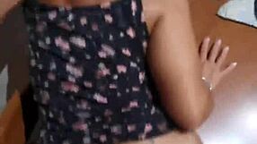 Stepmother caught washing dishes gets fucked hard on the kitchen chair by her stepson