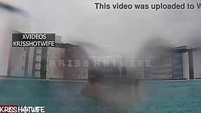 Cuckold Wife Fucks in Outdoor Pool While Waiting for Real Men