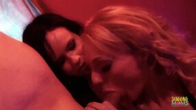Blonde and brunette milfs crave that big cock for anal foursome!