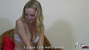 Hey, watch this quick cock dive into tight blonde pussy for a creampie! 😏💦