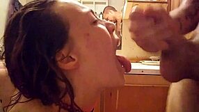 Girl fucks me in bathroom with parents next door!