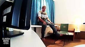 Trapped in hotel eating feet and pussy