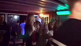 party coed teens having fun at college bash