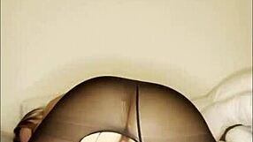 Blonde college teen relaxes at home