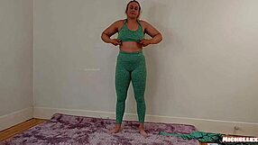 Getting naughty... blonde teen in yoga pants