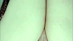 feeling intense pleasure from redhead's masturbation with dildo and creampie