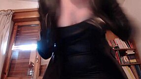 your italian dominatrix in leather dominates you verbally and physically