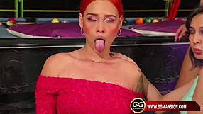 Tattooed Latina Babe Sucks Brunette's Pussy in Lesbian Action at Ggmansion