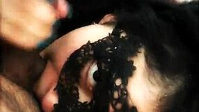 Anita gives a hot blowjob and swallows in group fun.