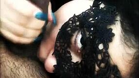 Anita gives a hot blowjob and swallows in group fun.