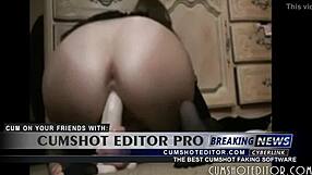Hot amateur rides big dildo on webcam