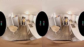 Pamela Morrison bends over in the kitchen, begging for your doggystyle fucking with her small natural tits on display