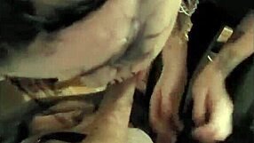 In this gay encounter, two men in lingerie indulge in oral pleasure with a massive cock, one acting as the slutty whore.