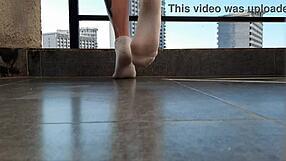 dominatrix nika dirties her white socks for a slave boy