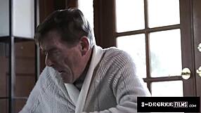 Eliza Ibarra rides boyfriend in sloppy doggystyle, missionary, and cowgirl while grampa watches!