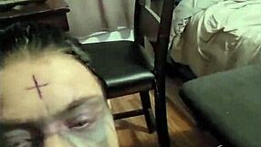 In this gay encounter, two men in lingerie indulge in oral pleasure with a massive cock, one acting as the slutty whore.