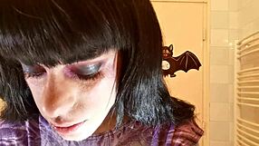 Teen 18+ slave performs mouth and teeth fetish with toothbrush in POV after goodmorning blowjob, part 1 HD